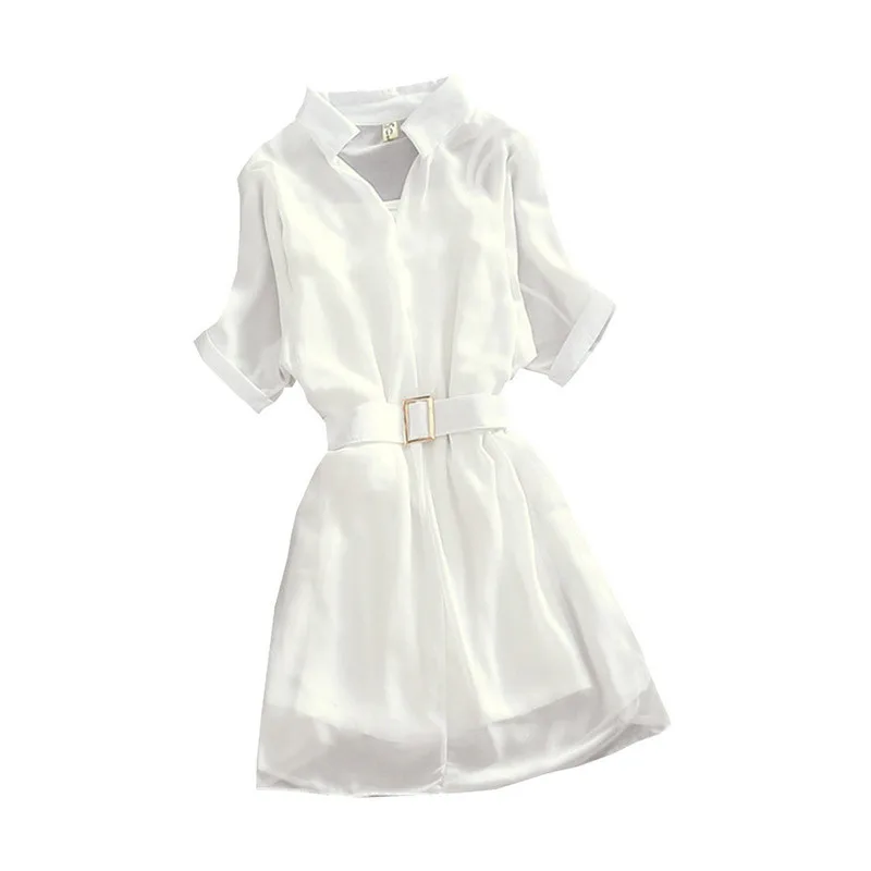 

B2572 2019 spring summer new Korean version fashionable women's pure color girl chiffon dress cheap wholesale
