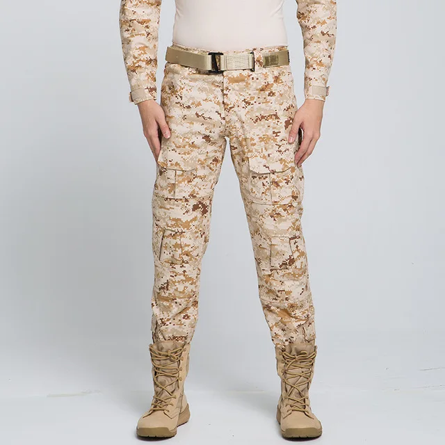 Военные тактические брюки мужские камуфляжные Панталоны лягушка брюки карго наколенники рабочие брюки армейские охотники спецназ боевые брюки - Цвет: Without knee pads