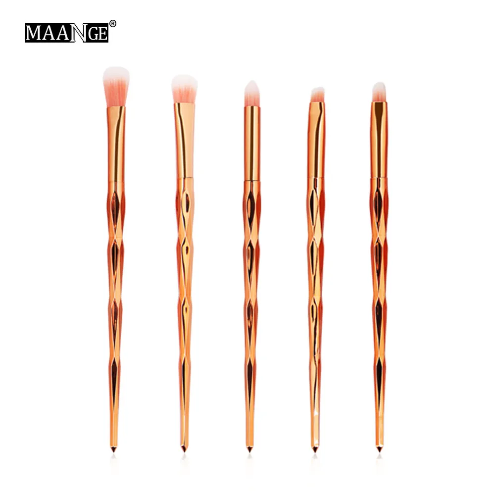 

5 PCS Elegant Gold Fashion Color Gradient Makeup Brush Eye Contour Smudge Detail Lip Tool Set Pincel De Maquiagem