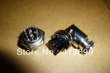

50pcs 8 Pin Male + Female Aviation Right Angle Connector Ham Microphone Radio Plug Adapter