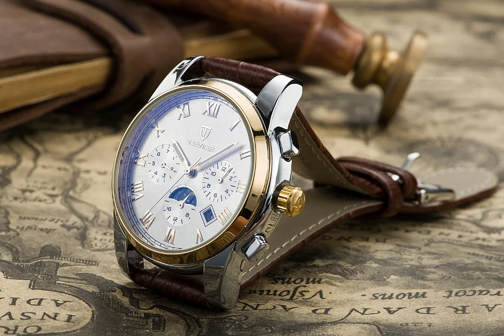 TEVISE Mechanical Watch Men Moon Phase Luminous 30m Waterproof Date Automatic Watch Male Chinese Brand Watches 2017 Fashion  (7)