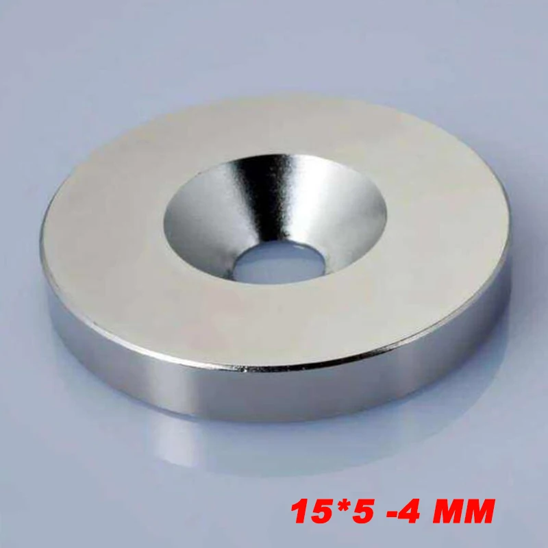 

Free shipping 8pcs Powerful magnet 15x4-5 magnetic neodymium iron boron round countersunk magnetic steel strong magnet 15X4-4mm