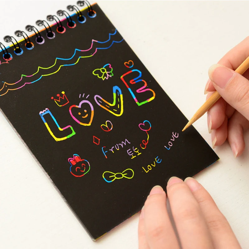 Amazing Drawing Board Paper Scraping Painting Children Kids learning Drawing Education Toys Scratch Cartoon Magic Colorful