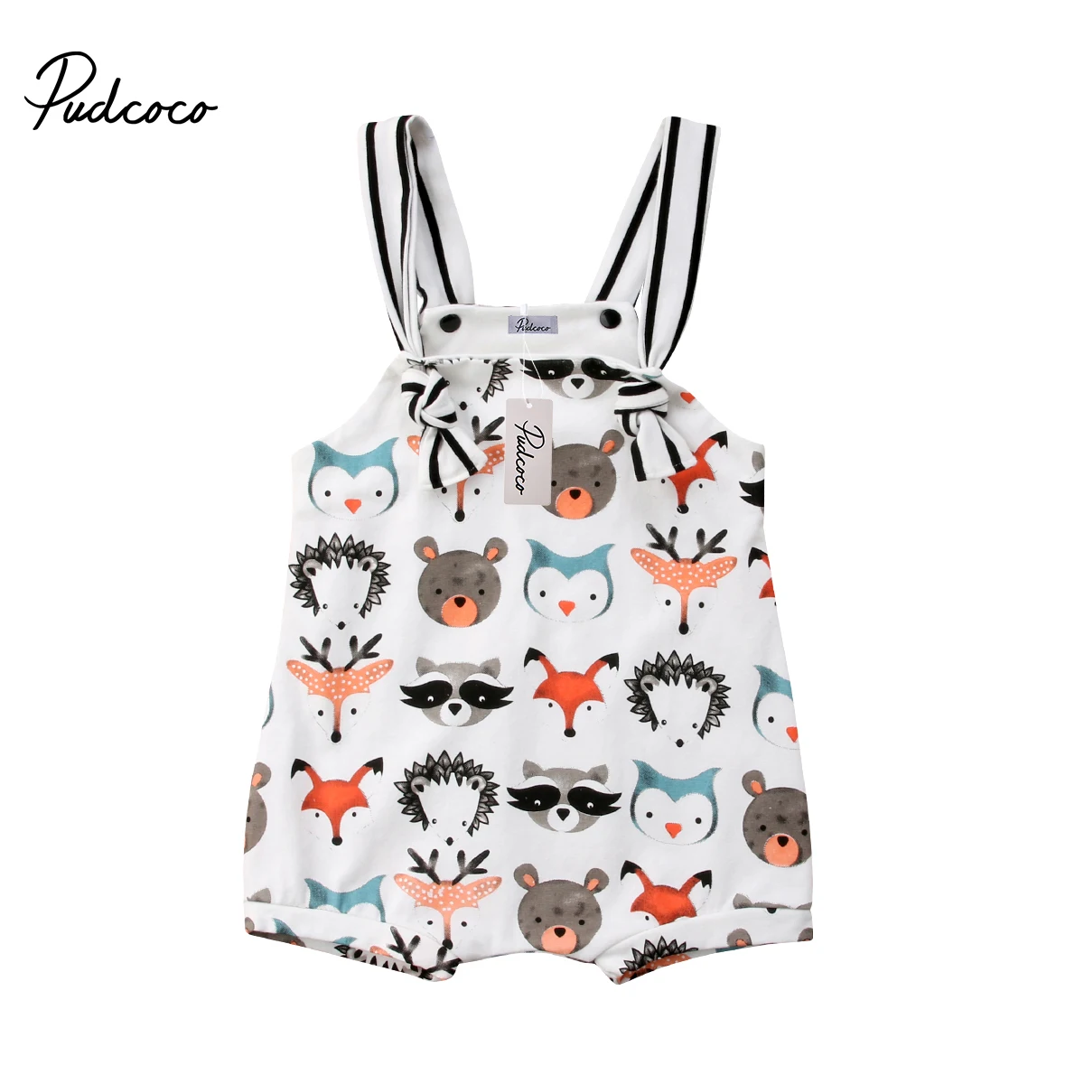 

Cute Newborn Infant Baby Girl Boys Sleeveless Animal Summer Bibs Romper Jumpsuit Outfit Clothes