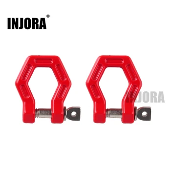 

INJORA 2Pcs Red Trailer Hook Bumper D-ring for 1:10 RC Crawler Traxxas TRX4 Axial SCX10 90046 D90 D110 TF2