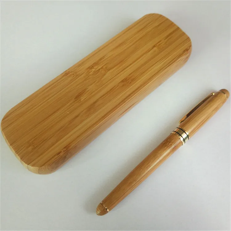 Qshoic 1 шт. деревянной подарочной коробке авторучка Bamboo ручка перьевая подарочный набор для Рождество свадебный подарок ручка для человека
