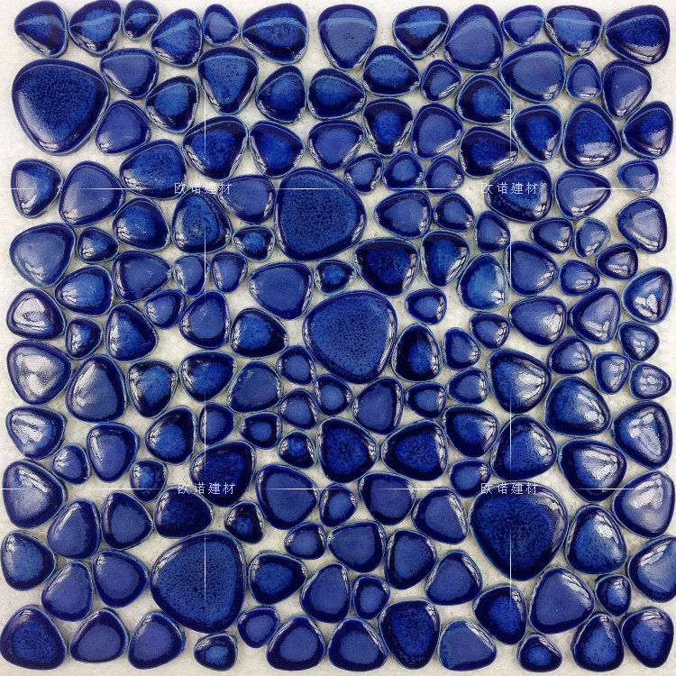 ceramica blu pebble mosaico cucina backsplash piastrelle carta da parati bagno piscina piastrelle doccia camino tv backgroud