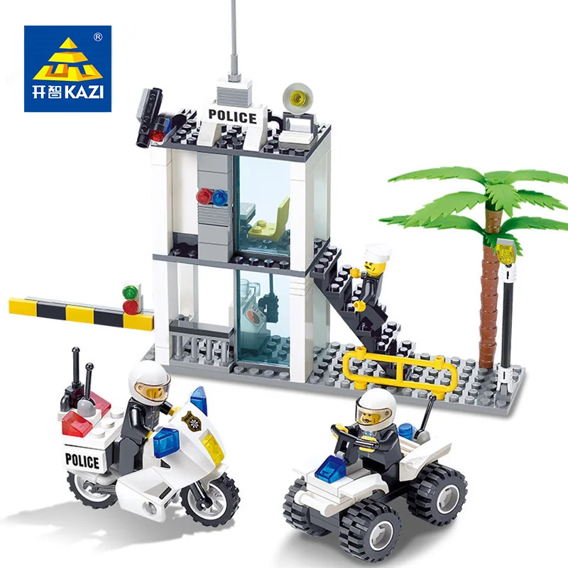 KAZI Toys Enlighten Police Educational Building Blocks Toy For Kid DIY Police Command Center Action Figure Compatible Legoe City baby-blocks-toys