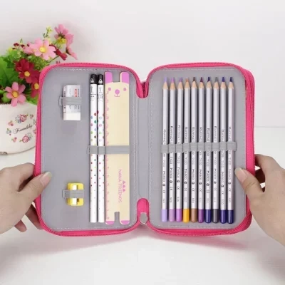 

4 Layer / 3 Layer / 2 Layer 36/48/72 Colored Pen Portable School Pencils Case Large Capacity Pencil Bag Art Supplies