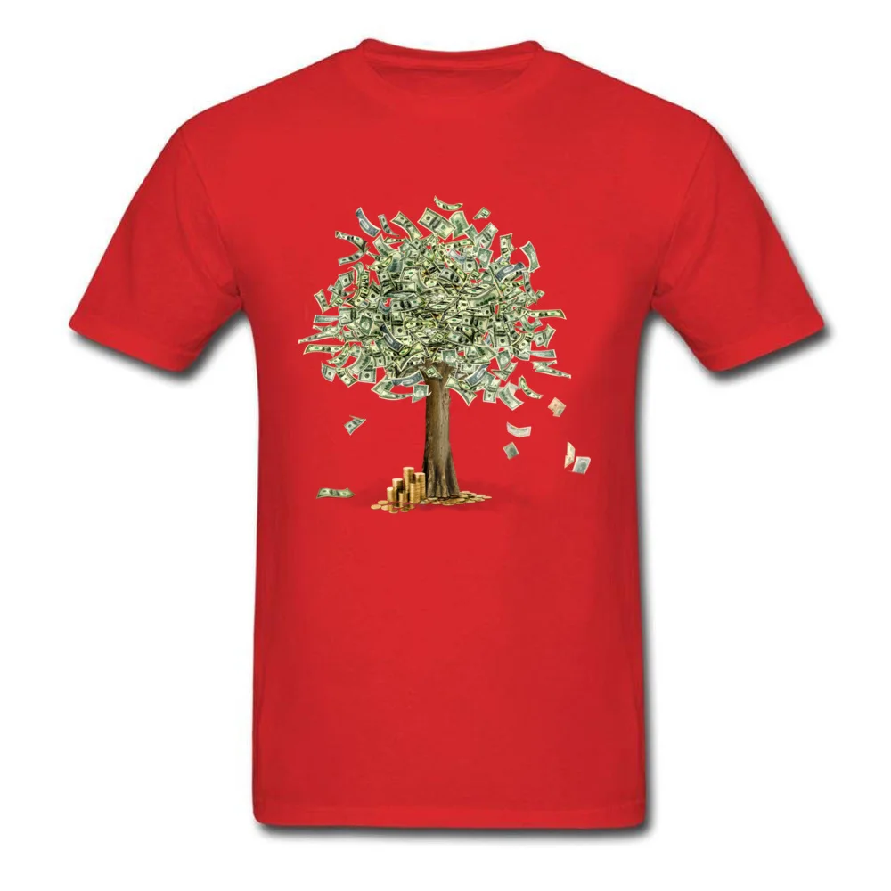 Student Tops & Tees Money grows on trees Brand New Printed Top T-shirts All Cotton Short Sleeve Normal Tee-Shirt O-Neck Money grows on trees red