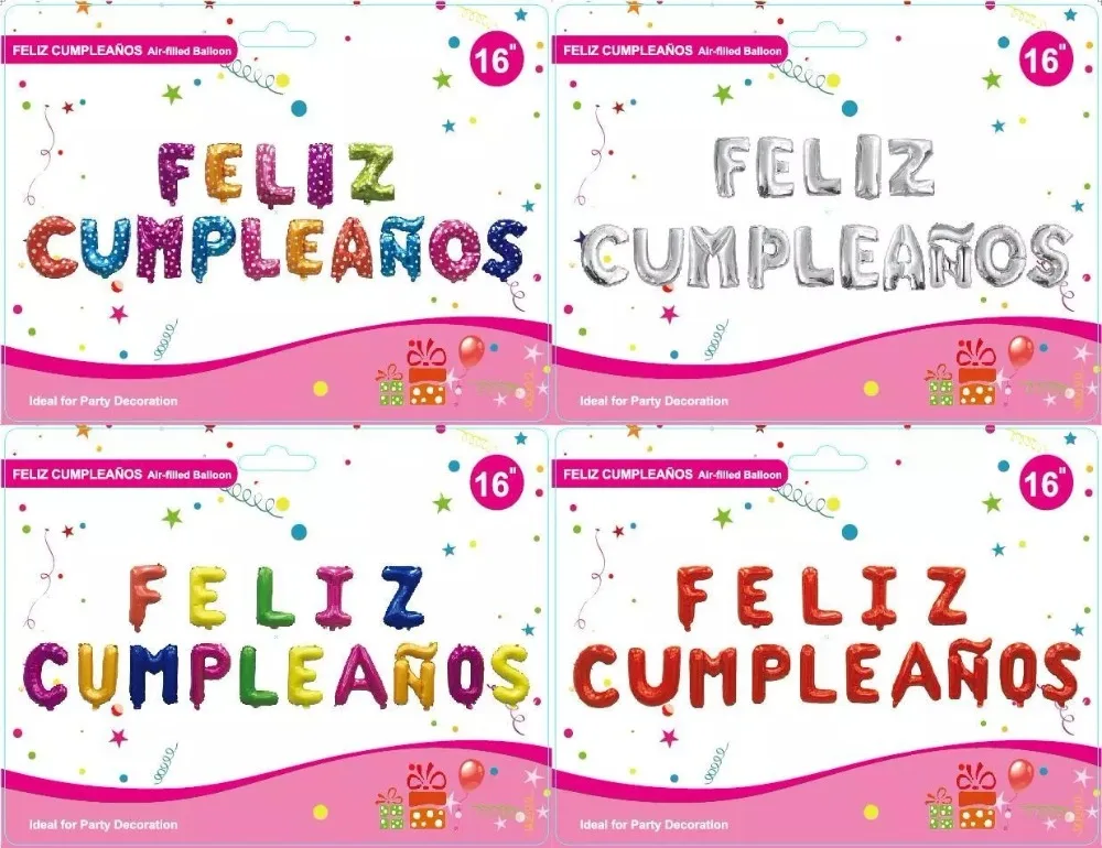 FELIZ cumpleaños надувные буквы испанским Фольга балон Испания Happy birthday Алфавит шар День рождения украшения детский душ