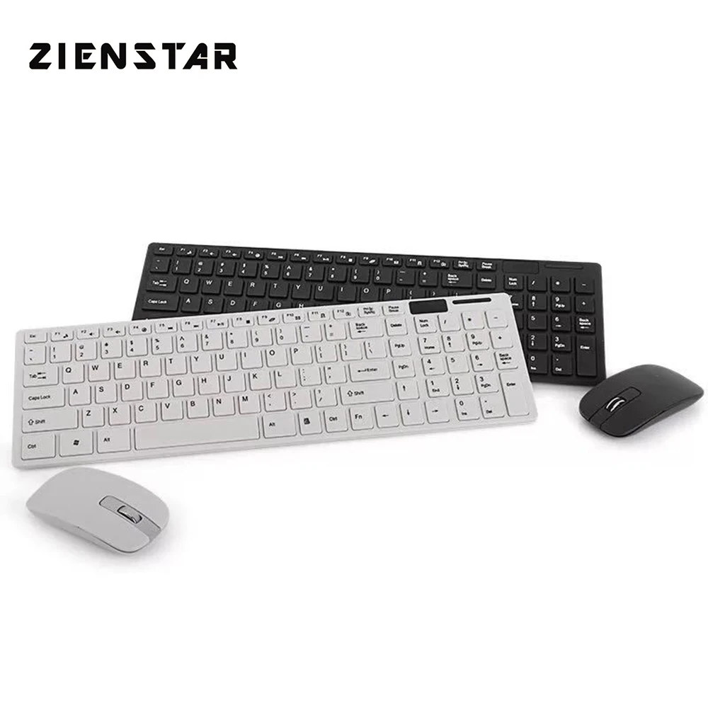Zienstar 2 4G беспроводная мышь и клавиатура с usb приемником для настольного компьютера ПК ноутбука Smart tv