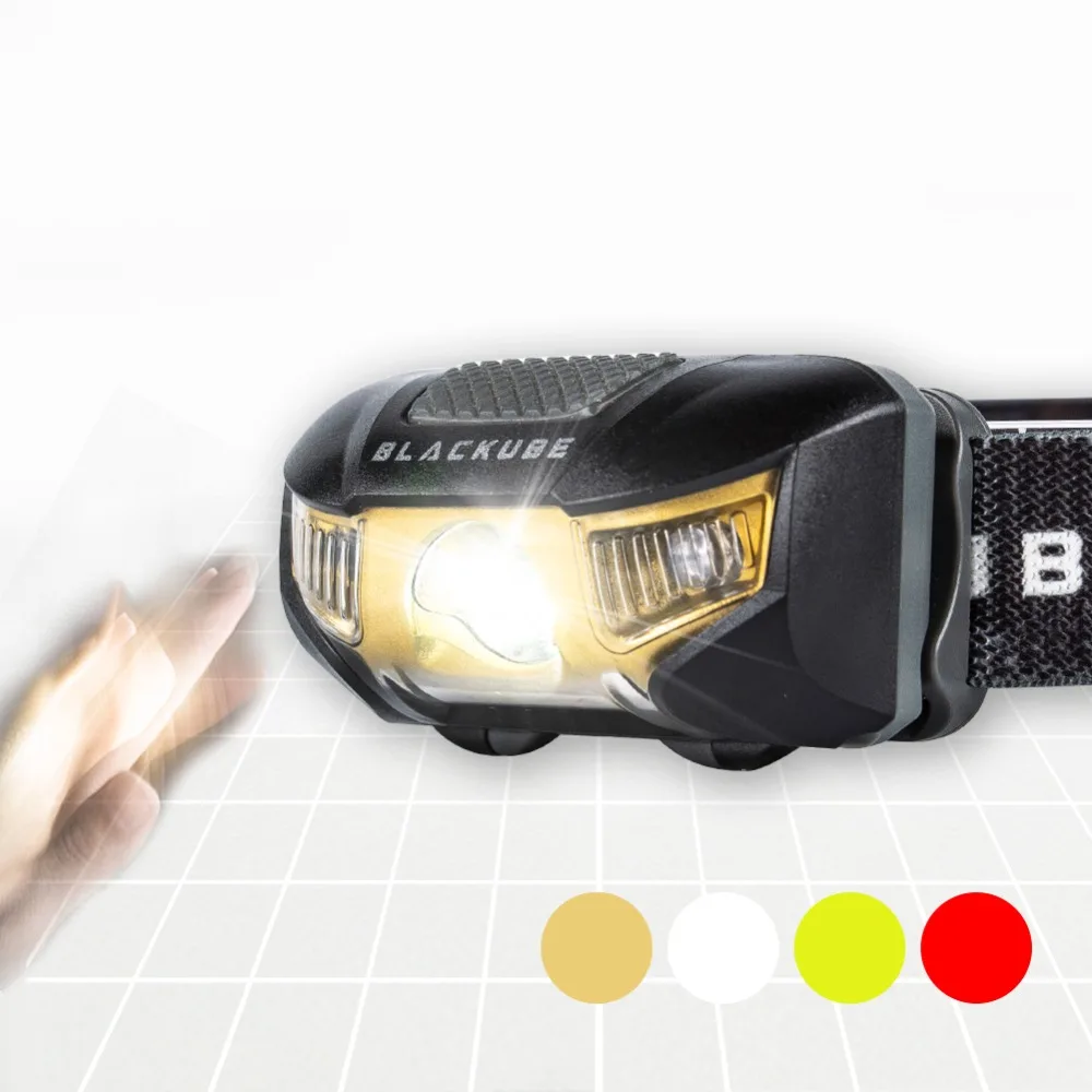 Beste Blackube sensor 4 Modi Mini Hoofd licht, IPX5 Waterdicht perfect voor Outdoor Camping voor camping vissen wandelen 4 kleur om choo