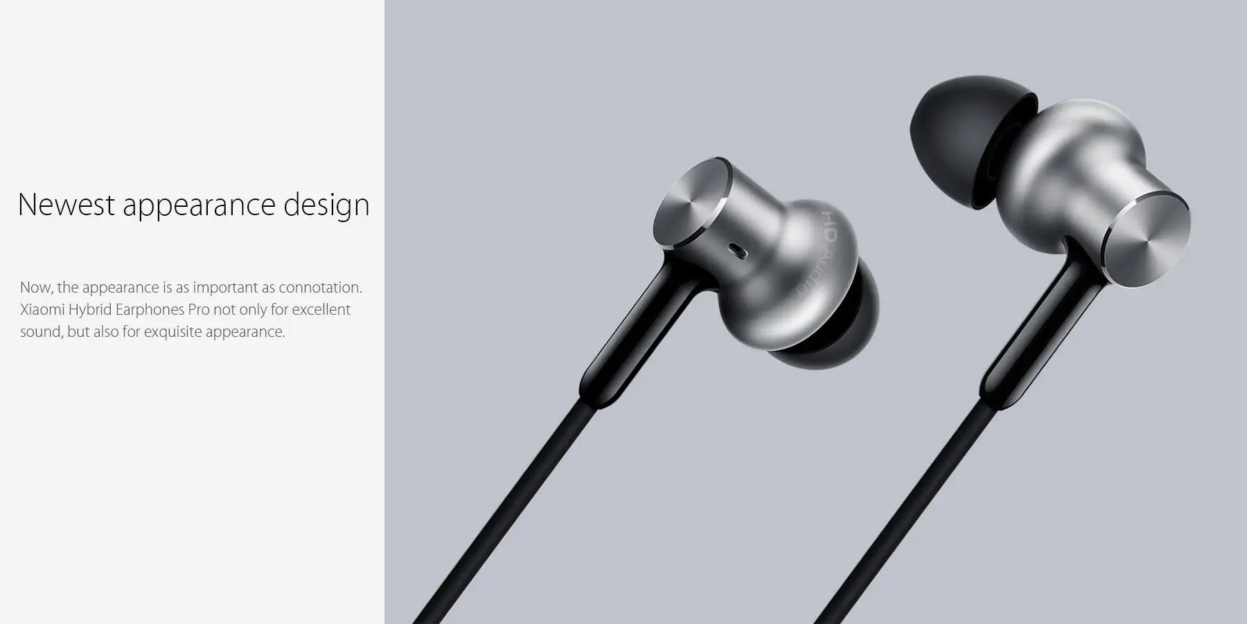 Original Xiaomi QTEJ02JY In-ear Hybrid Earphones Pro HD Dynamic Balanced Armature Driver Volume Control- Silver