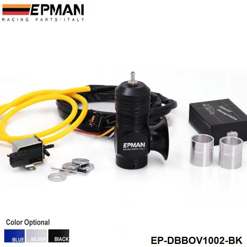 EPMAN- Universal Electrical Turbo Diesel Dump Valve Type-H-RFL Vacuum Blow Off Valve Bov Kit black EP-DBBOV1002-BK