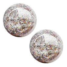 2 шт Пляжный шар прозрачный легкий надувной блесток шары для пула вечерние пользу пляжный шар для малышей взрослых детей