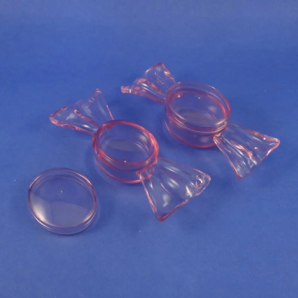 

2 Empty Plastic Cosmetic Case Candy Shaped Lip Balm Lip Color Container (A237-Pink)