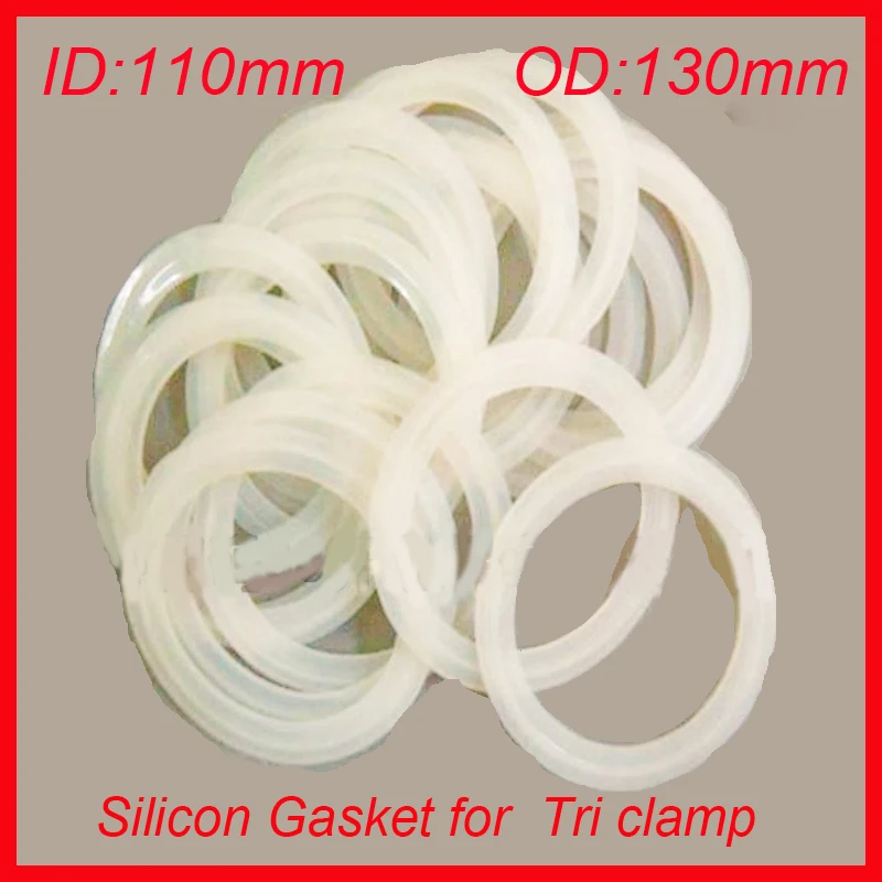 

New Silicon Gasket sealing f Tri Clover clamp Ferrule ID 110mm OD 130mm Food Grade High Temperature Brewer Hardware 10pcs/lot