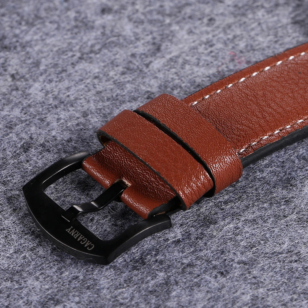 drop shipping cool big case men watches leather strap dual time zones sport mens quartz watch male clock dz style brave for men high quality (4)