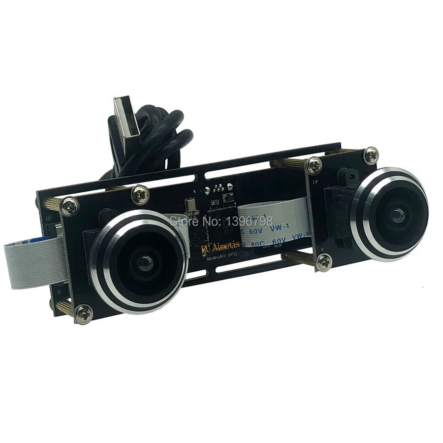 Full HD 1080P рыбий глаз широкоугольная Гибкая синхронизация стерео веб-камера с двумя объективами 5MP 30FPS USB модуль камеры 3D VR видео