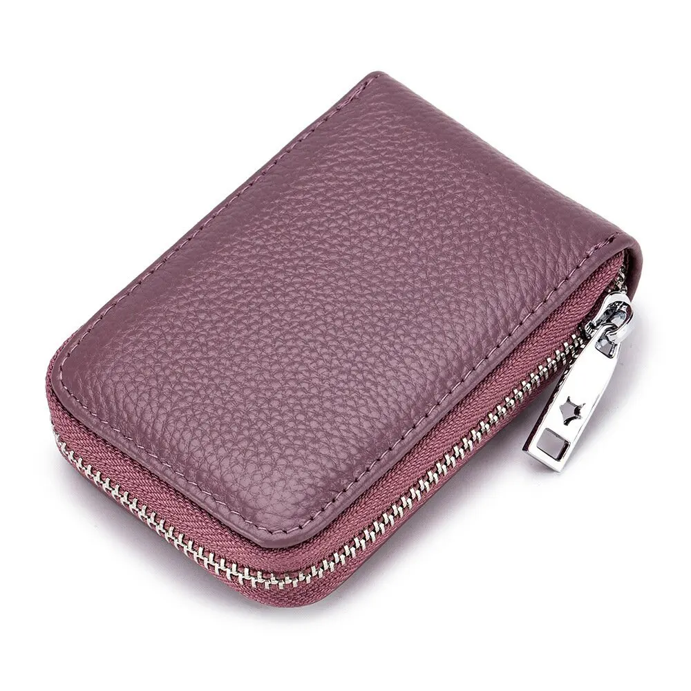 Genuine leather Card bag Simple and pure color Multiple card position