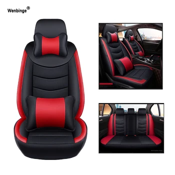 

Wenbinge Cowhide leather car seat cover For vw polo 6r sedan car accessories passat b5 vw golf 5 4 6 7 covers for vehicle seat
