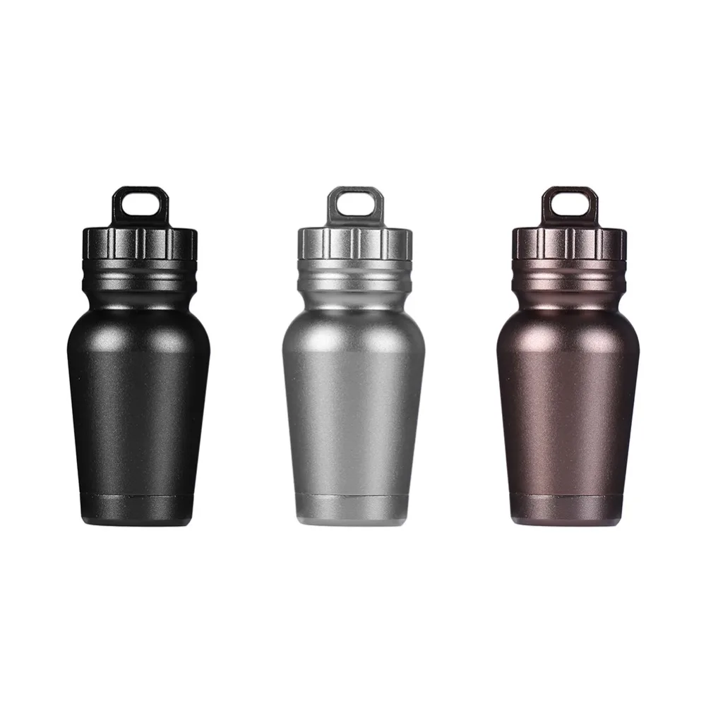 Aluminum Alloy Waterproof Canister Medicine Pill Seal Capsule Bottle