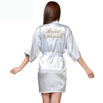 

Sexy New Silk Kimono Bridesmaid Robe Women Silk Robes Maid of Hono Gilding Robe Satin Robe Ladies Dressing Gowns YZT090401