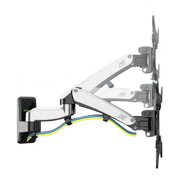 Billige NB F300 Gas Frühling 360 Grad 30 40 inch TV Wand Halterung LCD Monitor Halter Aluminium Spiegel Polnischen Arm laden 5 10kgs