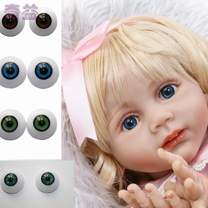 1 Pair Reborn Supplies Baby Doll Eyes 24mm Acrylic Eyeball Fit For 28