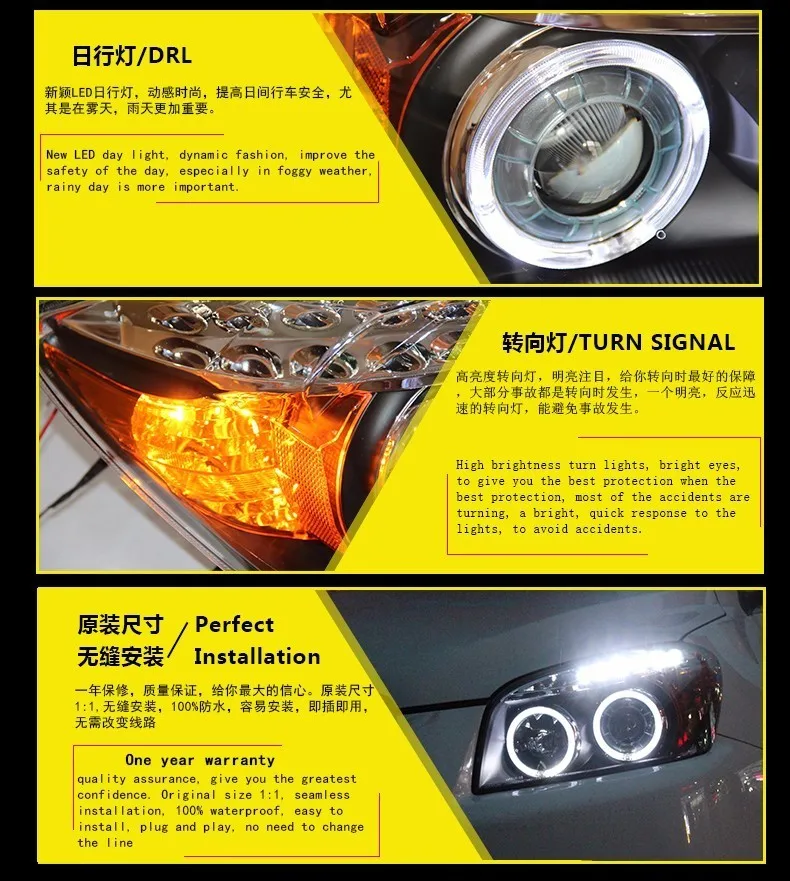 Car Styling Head lamp For Toyota RAV4 headlights 2009-2013 For RAV 4 LED Angel Eye DRL Q5 bi xenon lens h7 xenon Front light