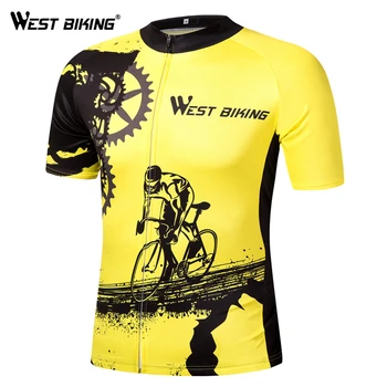 

WEST BIKING Summer Cycling Jersey 2018 Team Spandex Short Sleeves Top Men Sport Clothing MTB Road Bike Jersey Bicycle T-shirt