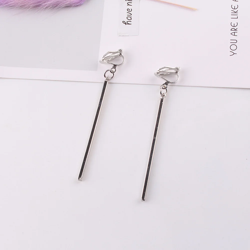 JIOFREE Korea Style 2 color Metal Strip Clip On Earrings Women Fashion No Ear Hole Earring Simple Style Geometric Clip Earrings stud earrings,ear clip earrings,clip earrings,ear clip
