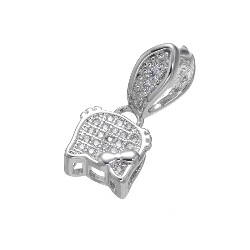

4 styles Luxury micro pave CZ Charms with Clamp Pinch Clip Bail Link Pendants Connector Clasps DIY Accessories JEWELRY FINDINGS