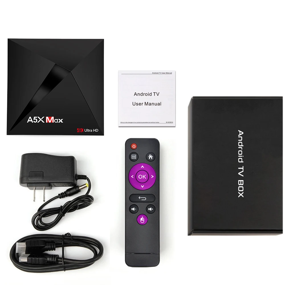 4 ГБ 32 ГБ Android 9,0 tv BOX Smart A5X Max RK3328 четырехъядерный 2,4G WiFi BT4.0 UHD 100M HD 4K медиаплеер Google play set top box