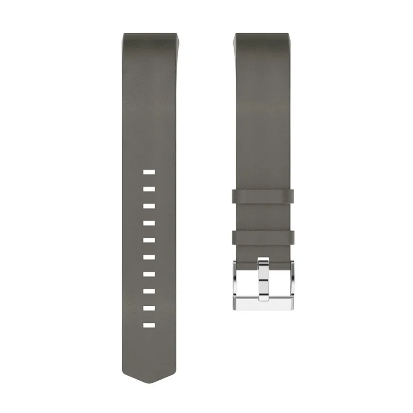 Кожаный ремешок для часов для браслета Fitbit Charge 2 смарт-аксессуары для Fitbit Charge2 браслет ремешок для часов на замену ремешок для часов - Цвет ремешка: Gray