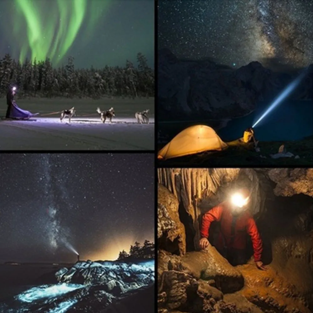 Best 4 Mode LED Mini Headlight USB Rechargeable Headlamp Camping Flashlight Hunting Frontal Head Torch By Battery