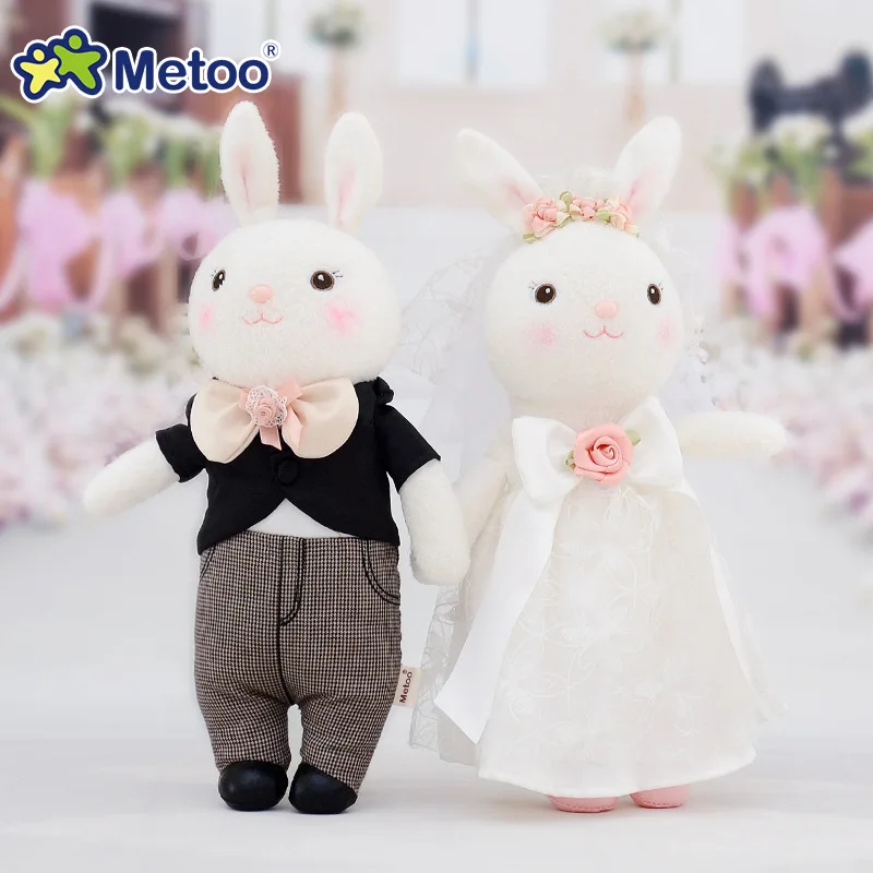 Кукла Metoo, плюшевая пара, кролик, Kawaii, милые надувные игрушки для влюбленных пар, подарок на день Святого Валентина, свадьбу - Цвет: 1185-1