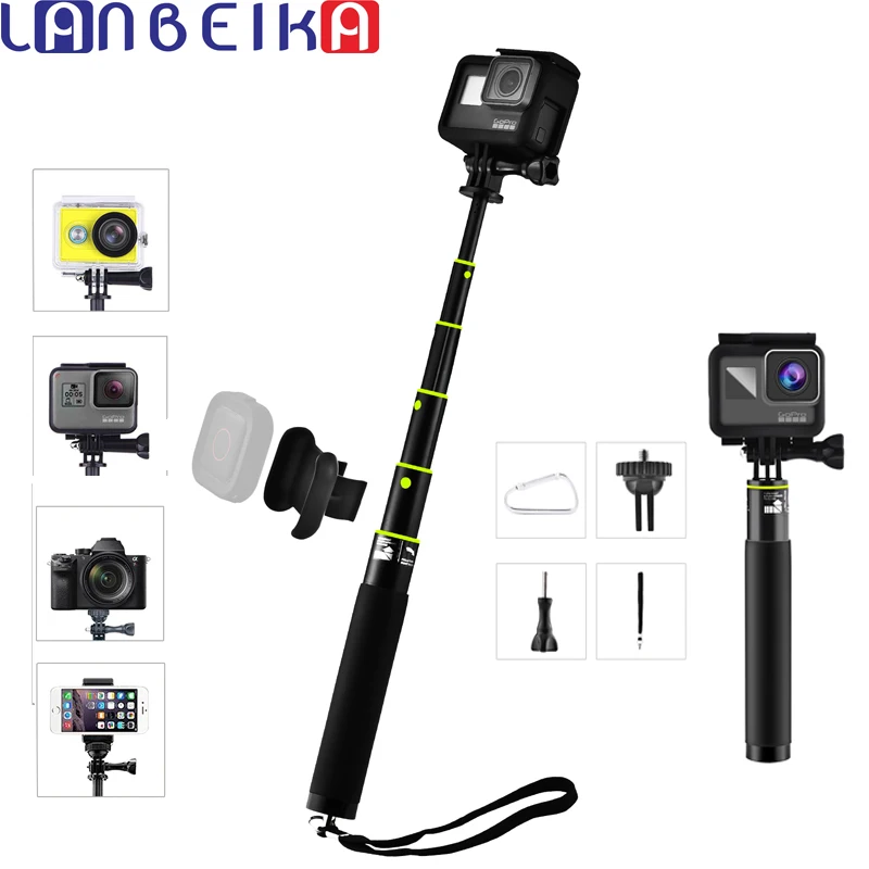 

LANBEIKA Mini Selfie Stick Foldable Tripod Monopod + Remoter Holder For IOS iPhone X 8 7 Plus Gopro Hero 6 5 4 3+ SJCAM Camera