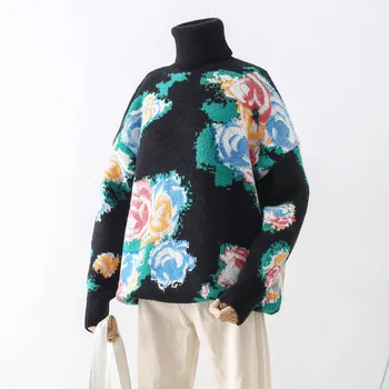 

Sweaters women winter 2019 knitwear turtleneck pullover women high neck collar sweater female jumpers ladies