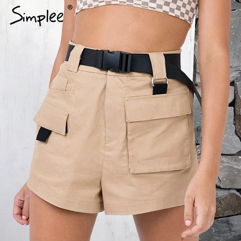 black khaki shorts women