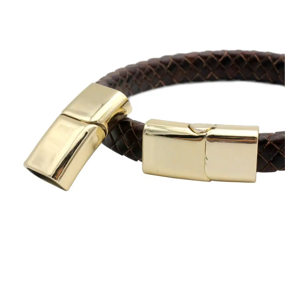 

AaaZee 3 sets 11mmx5.5mm Hole Light Gold Magnetic Clasp and Closure for Bangle Bracelet Making For Licorice Leather Glue In
