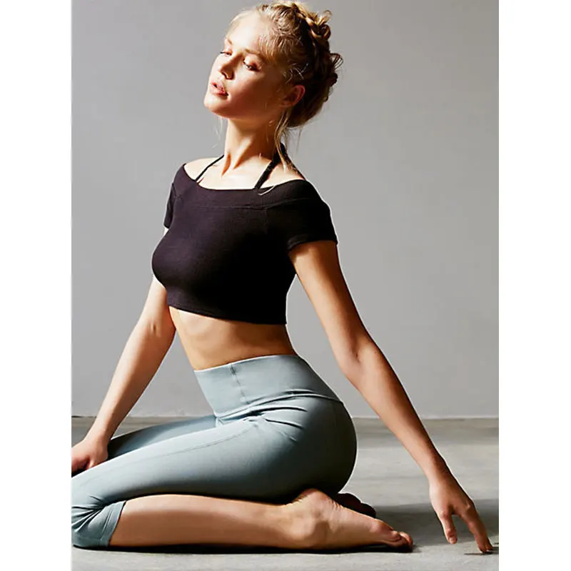 

Time-limited Ropa Deportiva Mujer Gym Sport Shirt Women Top Rib Knit Yoga Clothing Female Dance Wear Sleeve