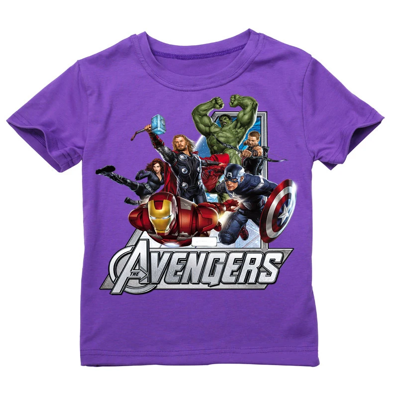 10 цветов, футболка «мстители» хлопок, футболка для девочек, одежда для мальчиков лето,, футболка с супергероем детская подростковая одежда