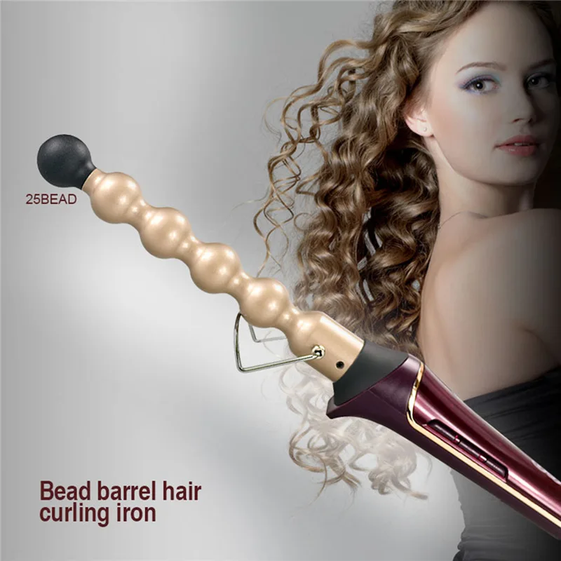 

New Professional Gourd Tube Hair Curler Ceramic Roller Women Curls Styling Machine Electric Curling Tools with LCD display