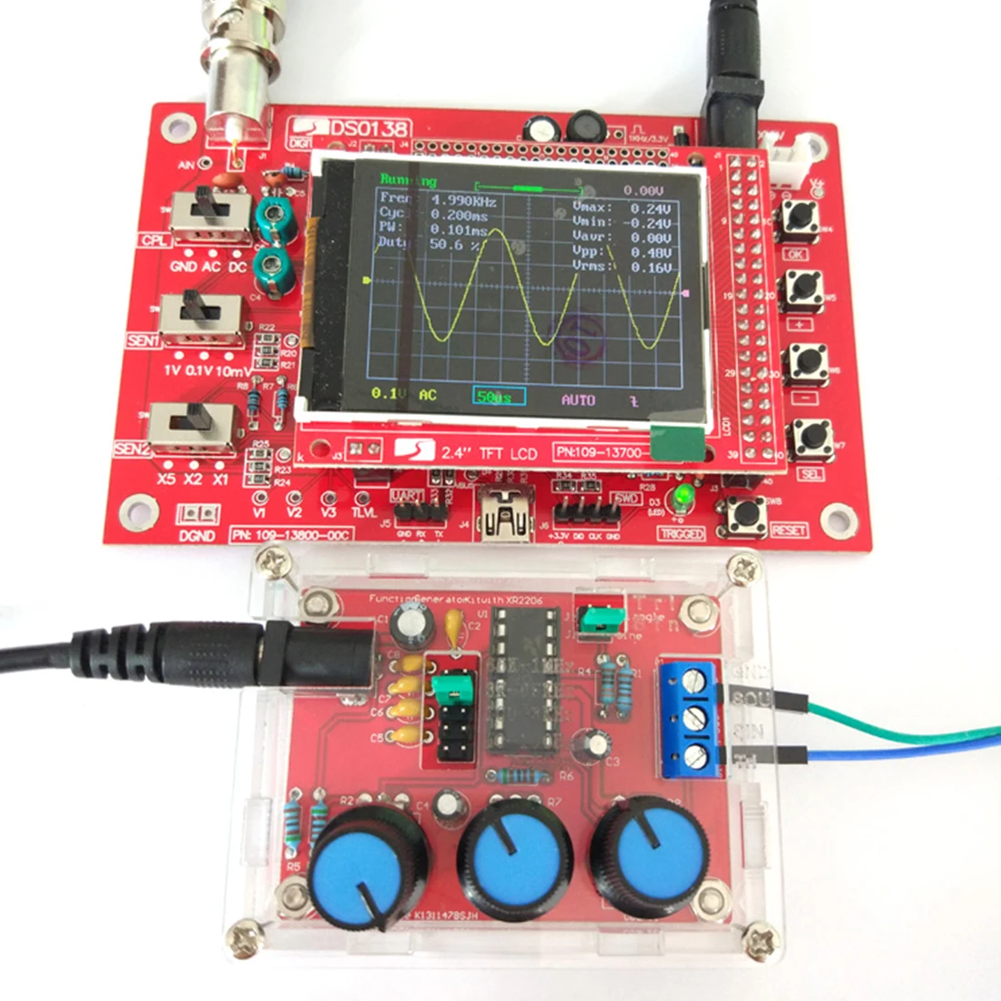 

1pcs Signal Generator DIY Kit Sine/Triangle/Square Output 1Hz-1MHz Signal Generator Adjustable Frequency Amplitude