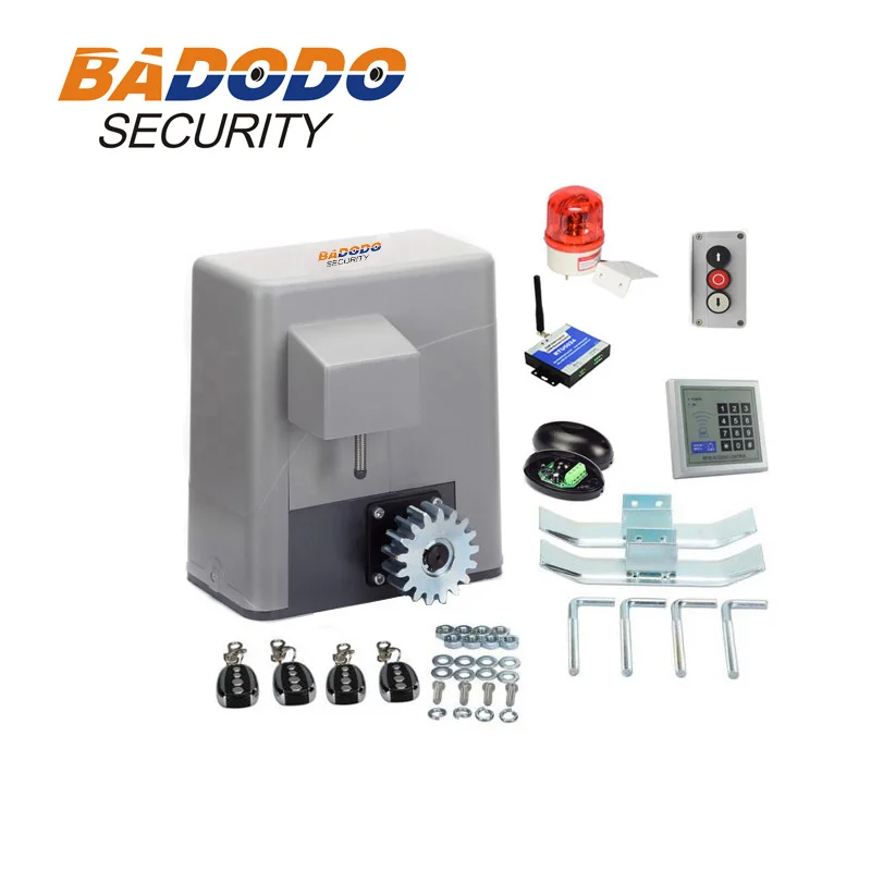 

Automatic sliding gate opener motor for 600kg gate weight with optional accessories GSM gate opener RFID ID keypad lamp
