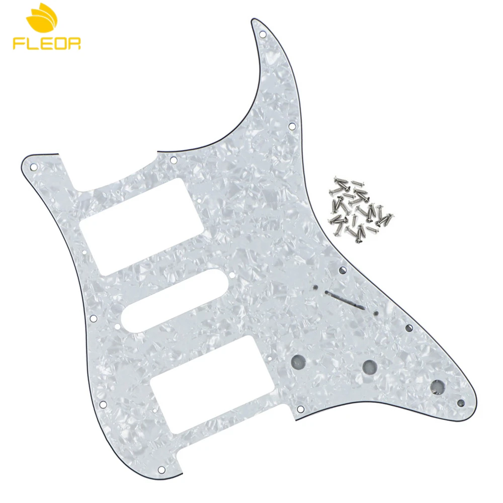 

FLEOR White Pearl 4Ply Electric Guitar Pickguard & Screws for 11 Holes American Modern Standard FD Strat HSH Guitar Parts
