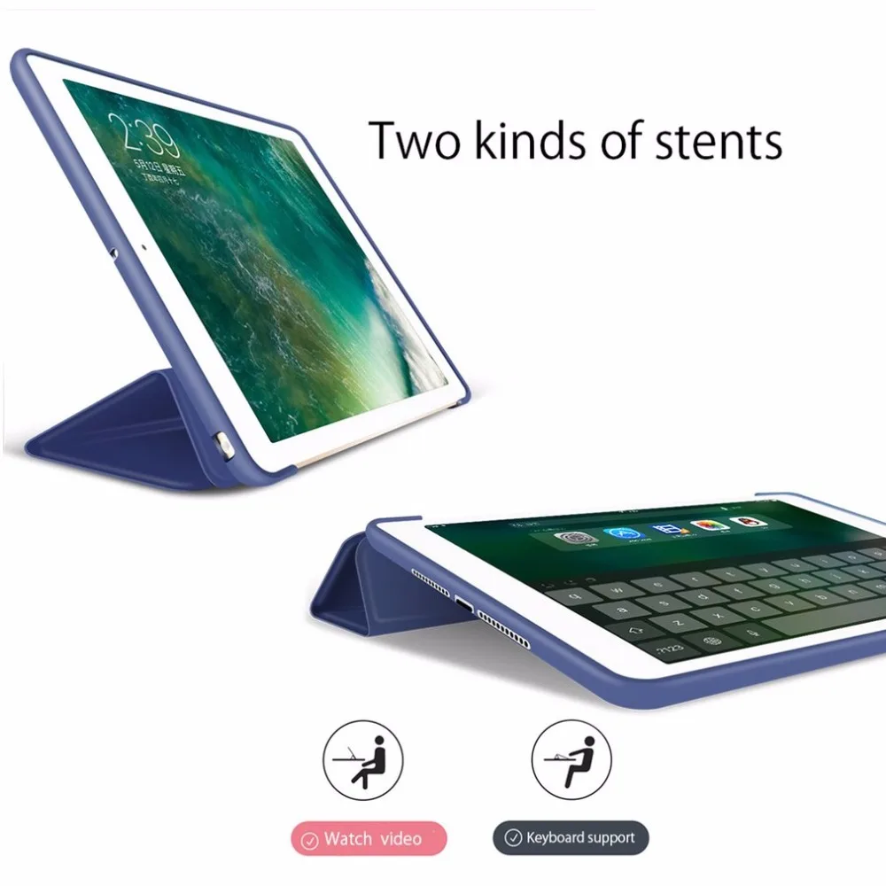 

Tablet PU Leather Silicone Soft Cover Case Fashionable Smart Stand Tablets Protective Case Suitable for iPad new 9.7 2017/2018