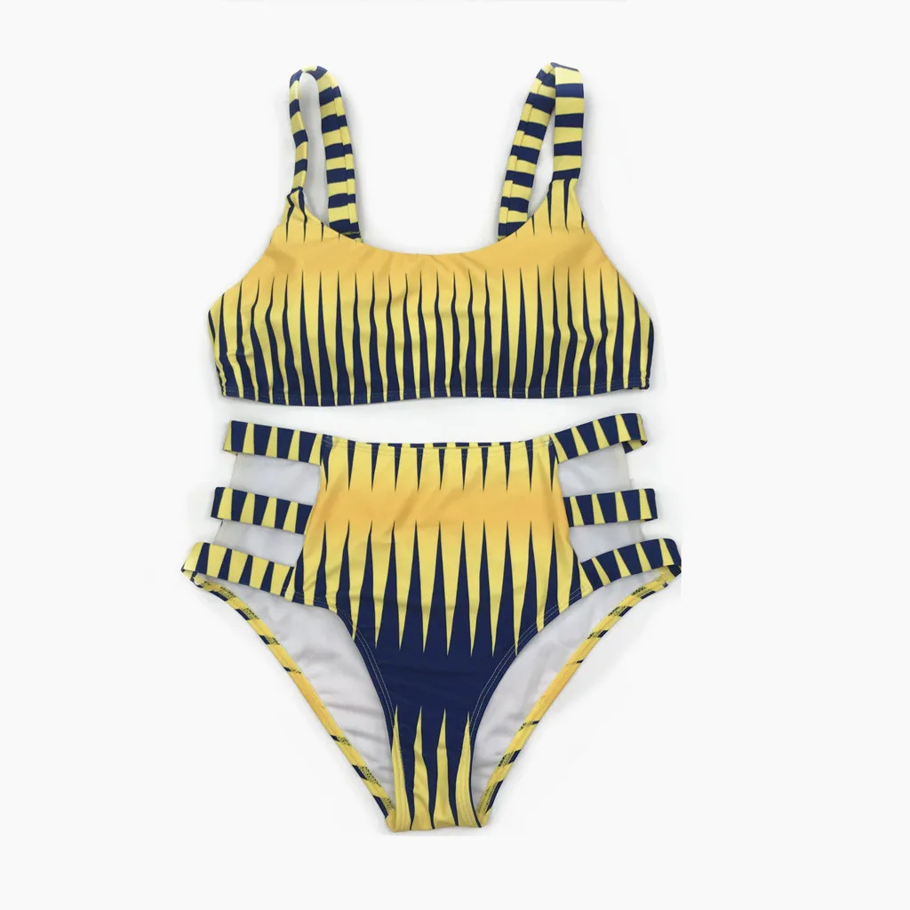 Женский купальник сексуальный плюс размер с принтом пуш-ап из двух частей купальник бикини Mujer набор для купания для лета пляжные вечерние 18Dec5
